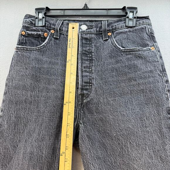 Levi's Jeans Women's 29 (8) Black Ribcage Straight Ankle Button Fly Big E VTG - Picture 12 of 14